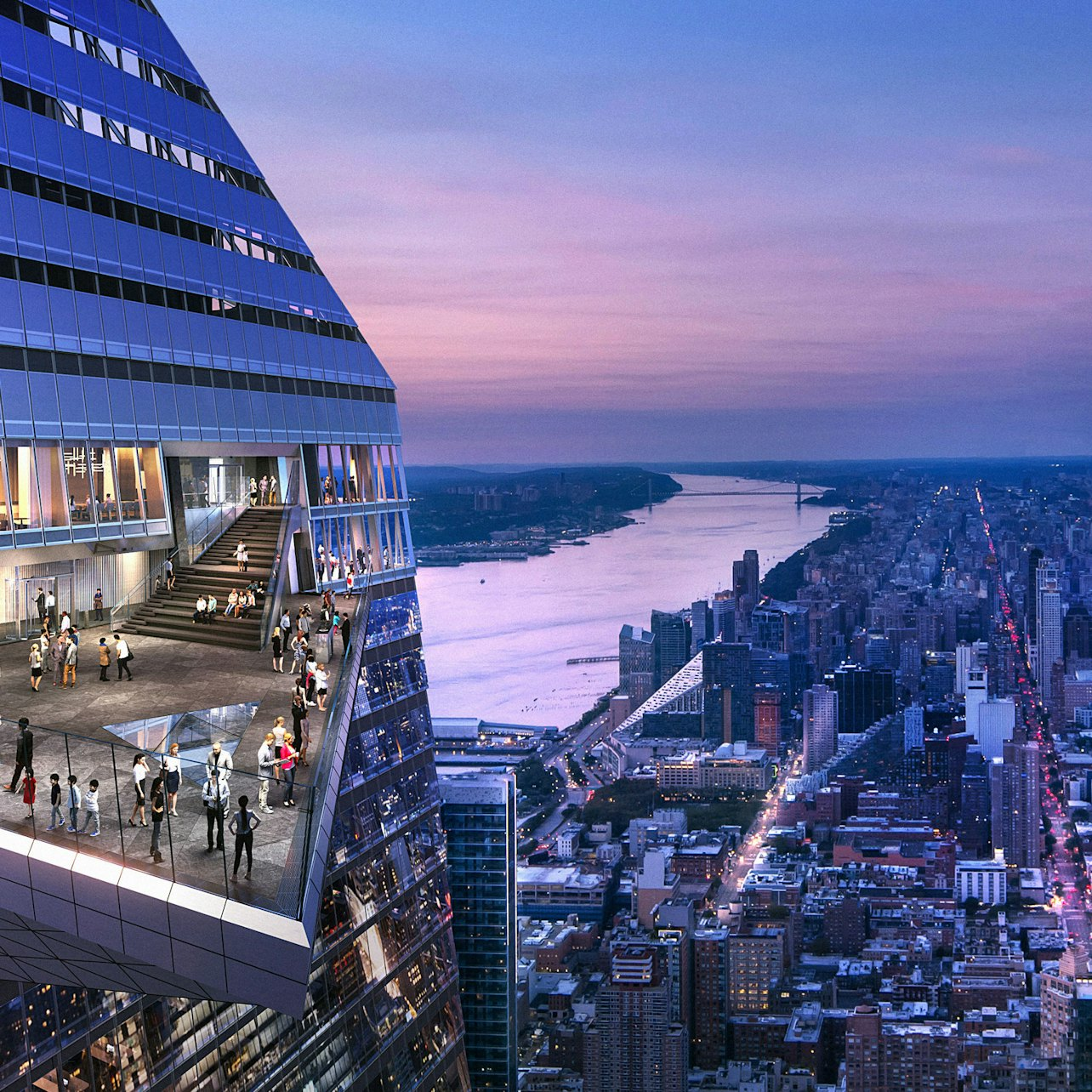 Soaring high above New York City this open-air platform offers stunning views and a unique perspective inviting adventurers to experience the skyline like never before.
